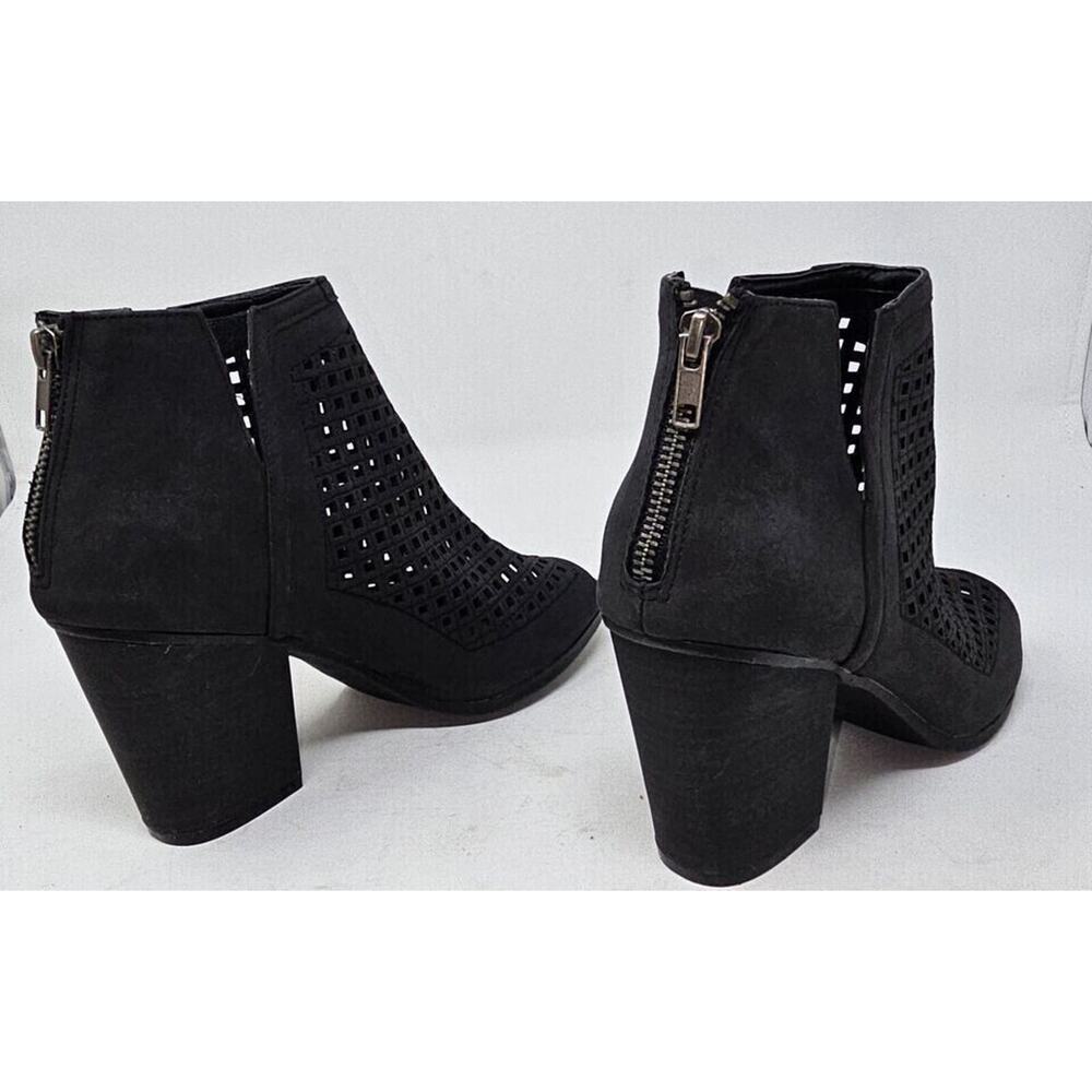 Sugar Sgr-Vael 2 Women's Size 9.5 Open Toe Lattice Block Heel Booties Black - Picture 2 of 9